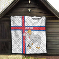 Custom Faroe Islands Football Quilt Coat Of Arms Flag Style