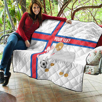 Custom Faroe Islands Football Quilt Coat Of Arms Flag Style