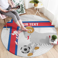 Custom Faroe Islands Football Round Carpet Coat Of Arms Flag Style