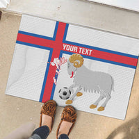 Custom Faroe Islands Football Rubber Doormat Coat Of Arms Flag Style