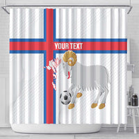 Custom Faroe Islands Football Shower Curtain Coat Of Arms Flag Style
