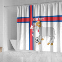 Custom Faroe Islands Football Shower Curtain Coat Of Arms Flag Style