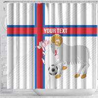 Custom Faroe Islands Football Shower Curtain Coat Of Arms Flag Style