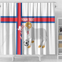 Custom Faroe Islands Football Shower Curtain Coat Of Arms Flag Style