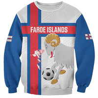 Custom Faroe Islands Football Sweatshirt Coat Of Arms Flag Style