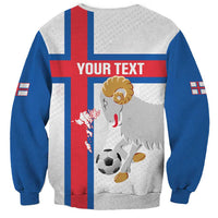 Custom Faroe Islands Football Sweatshirt Coat Of Arms Flag Style