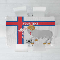 Custom Faroe Islands Football Tablecloth Coat Of Arms Flag Style