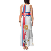 Custom Faroe Islands Football Tank Maxi Dress Coat Of Arms Flag Style