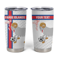 Custom Faroe Islands Football Tumbler Cup Coat Of Arms Flag Style