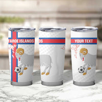 Custom Faroe Islands Football Tumbler Cup Coat Of Arms Flag Style