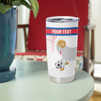 Custom Faroe Islands Football Tumbler Cup Coat Of Arms Flag Style