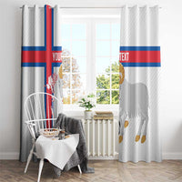 Custom Faroe Islands Football Window Curtain Coat Of Arms Flag Style