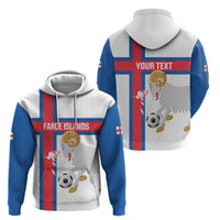 Custom Faroe Islands Football Zip Hoodie Coat Of Arms Flag Style