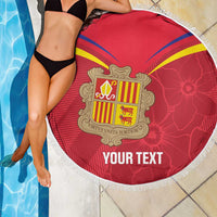Custom Andorra Football Beach Blanket Come On Tricolors Poet's Narcissus