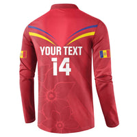 Custom Andorra Football Button Sweatshirt Come On Tricolors Poet's Narcissus