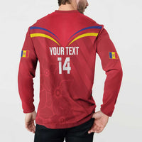 Custom Andorra Football Button Sweatshirt Come On Tricolors Poet's Narcissus