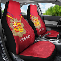 Custom Andorra Football Car Seat Cover Come On Tricolors Poet's Narcissus