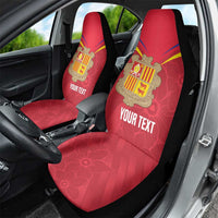 Custom Andorra Football Car Seat Cover Come On Tricolors Poet's Narcissus