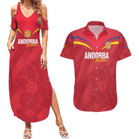 Custom Andorra Football Couples Matching Summer Maxi Dress and Hawaiian Shirt Come On Tricolors Poet's Narcissus