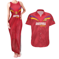 Custom Andorra Football Couples Matching Tank Maxi Dress and Hawaiian Shirt Come On Tricolors Poet's Narcissus
