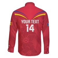 Custom Andorra Football Family Matching Long Sleeve Bodycon Dress and Hawaiian Shirt Come On Tricolors Poet's Narcissus