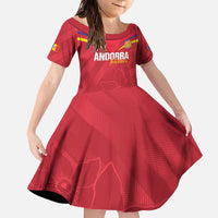 Custom Andorra Football Family Matching Off The Shoulder Long Sleeve Dress and Hawaiian Shirt Come On Tricolors Poet's Narcissus