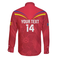 Custom Andorra Football Family Matching Off The Shoulder Long Sleeve Dress and Hawaiian Shirt Come On Tricolors Poet's Narcissus