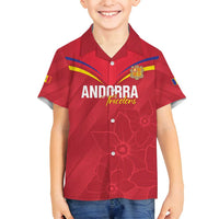 Custom Andorra Football Family Matching Off Shoulder Short Dress and Hawaiian Shirt Come On Tricolors Poet's Narcissus