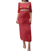 Custom Andorra Football Family Matching Puletasi and Hawaiian Shirt Come On Tricolors Poet's Narcissus