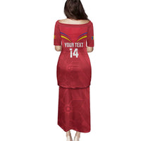 Custom Andorra Football Family Matching Puletasi and Hawaiian Shirt Come On Tricolors Poet's Narcissus