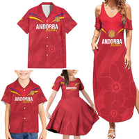 Custom Andorra Football Family Matching Summer Maxi Dress and Hawaiian Shirt Come On Tricolors Poet's Narcissus