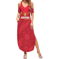 Custom Andorra Football Family Matching Summer Maxi Dress and Hawaiian Shirt Come On Tricolors Poet's Narcissus