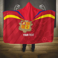 Custom Andorra Football Hooded Blanket Come On Tricolors Poet's Narcissus