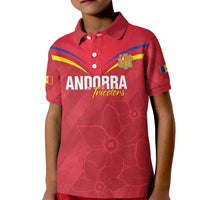 Custom Andorra Football Kid Polo Shirt Come On Tricolors Poet's Narcissus