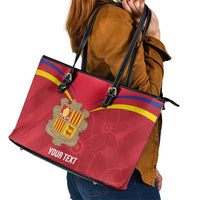 Custom Andorra Football Leather Tote Bag Come On Tricolors Poet's Narcissus