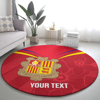 Custom Andorra Football Round Carpet Come On Tricolors Poet's Narcissus