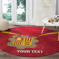 Custom Andorra Football Round Carpet Come On Tricolors Poet's Narcissus