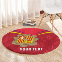 Custom Andorra Football Round Carpet Come On Tricolors Poet's Narcissus