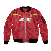 Custom Andorra Football Sleeve Zip Bomber Jacket Come On Tricolors Poet's Narcissus