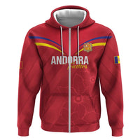 Custom Andorra Football Zip Hoodie Come On Tricolors Poet's Narcissus