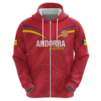 Custom Andorra Football Zip Hoodie Come On Tricolors Poet's Narcissus