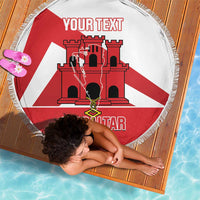 Custom Gibraltar Football Beach Blanket Castle And Key Sporty Style