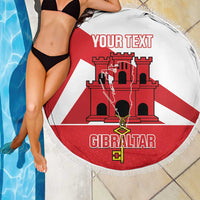 Custom Gibraltar Football Beach Blanket Castle And Key Sporty Style