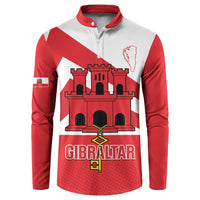 Custom Gibraltar Football Button Sweatshirt Castle And Key Sporty Style