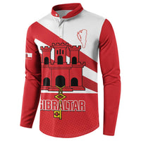 Custom Gibraltar Football Button Sweatshirt Castle And Key Sporty Style