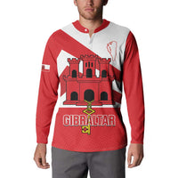 Custom Gibraltar Football Button Sweatshirt Castle And Key Sporty Style