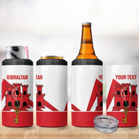 Custom Gibraltar Football 4 in 1 Can Cooler Tumbler Castle And Key Sporty Style