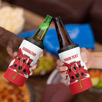 Custom Gibraltar Football 4 in 1 Can Cooler Tumbler Castle And Key Sporty Style