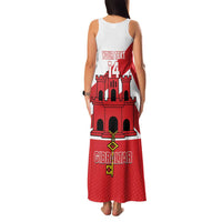 Custom Gibraltar Football Family Matching Tank Maxi Dress and Hawaiian Shirt Castle And Key Sporty Style