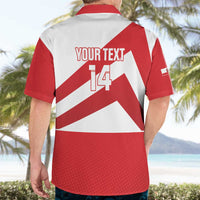 Custom Gibraltar Football Hawaiian Shirt Castle And Key Sporty Style